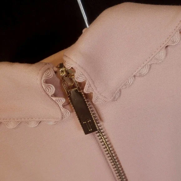 TED BAKER BLUSH CAP SLEEVE PETER PAN COLLAR STRETCH DRESS - Picture 8 of 9